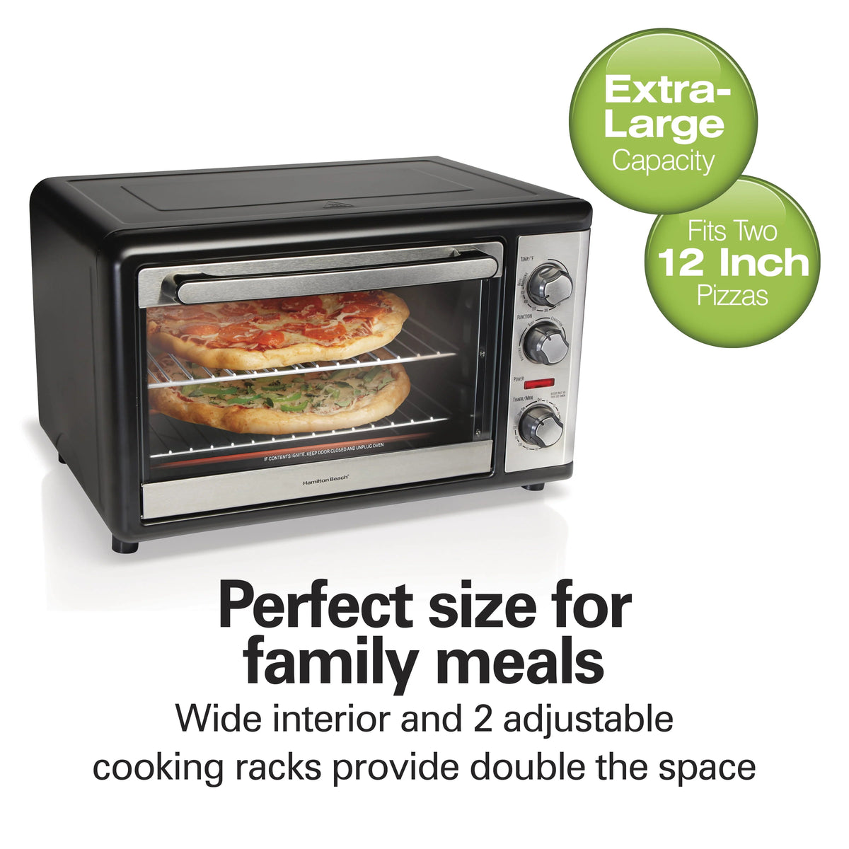 Hamilton Beach Countertop Convection Oven With Rotisserie, 1500 Watts, Stainless Steel - 31108