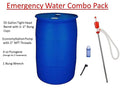 55 Gallon Emergency Water Storage HDPE Barrel Combo Pack - 23 x 23 x 34 in
