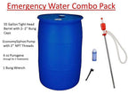 55 Gallon Emergency Water Storage HDPE Barrel Combo Pack - 23 x 23 x 34 in