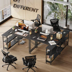 Small L-Shaped Computer Desk With Reversible Storage Shelves - 55-Inch / 47-Inch