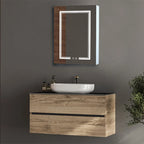 LED Bathroom Wall Cabinet With Single Door Mirror, White, 28*20in