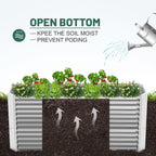Land Guard Galvanized Raised Garden Bed 8x4x3ft, Classic Silver