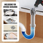 POPULO 20V Cordless Electric Drain Auger, 25 Ft Auto-Feed, 2.0Ah Battery, 3/4 in-2 in Pipes