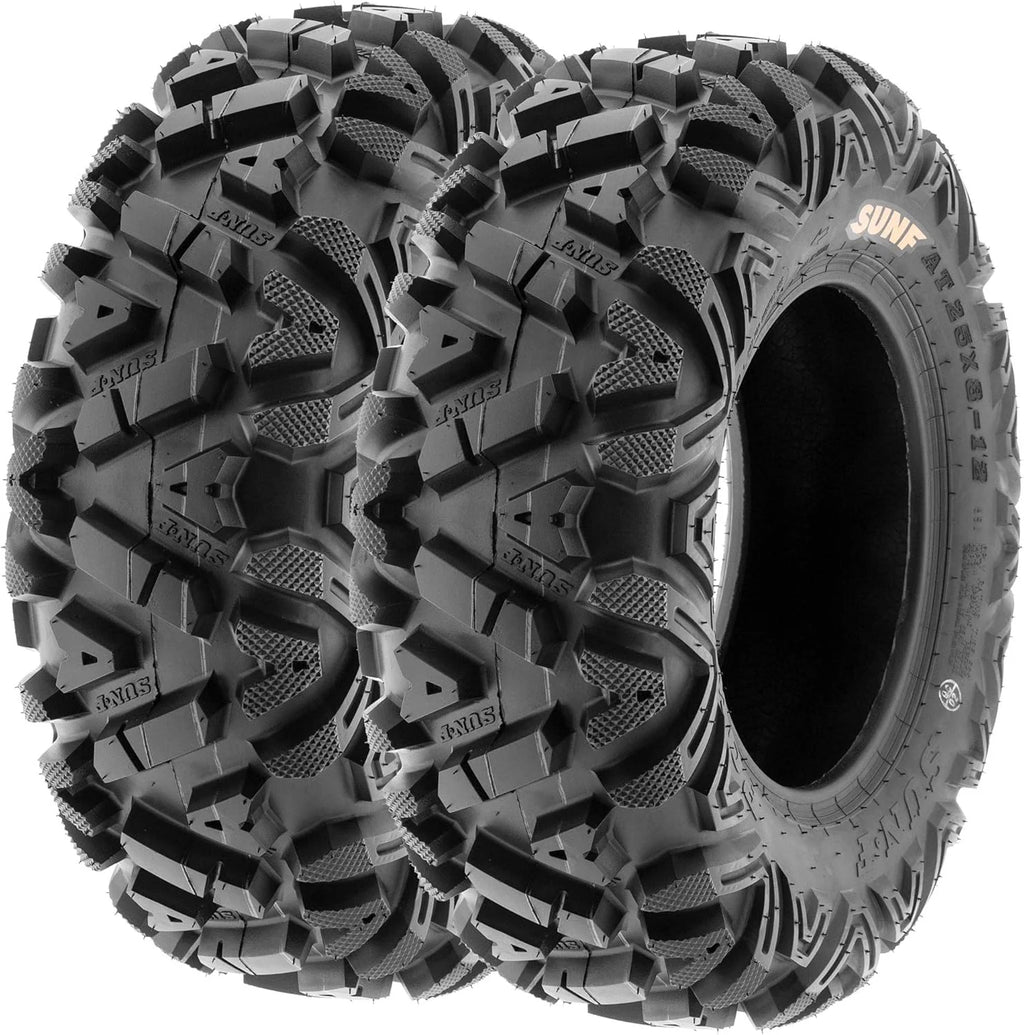 ATV UTV All-Terrain Tire Set, 4 Count, 25x8-12 Front, 25x10-12 Rear, 6-Ply - A033 Power.I
