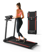 UREVO Folding Treadmill - 2.25HP, 12 HIIT Modes, 265 lbs Capacity, Yellow Or Red