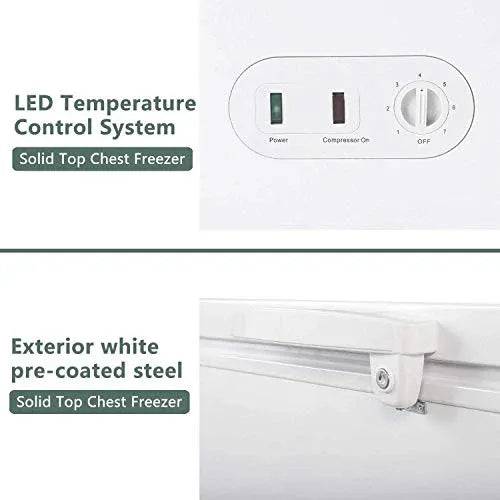 KITMA Commercial Top Chest Freezer 7 Cu. Ft. White
