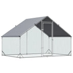 GFVCNIO Metal Coop Run With Cover, 10 x 6.5 x 6.5, Silver