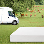 EGO 8 Inch Short Queen Memory Foam RV Mattress, White, 60 x 75 Inch, Medium Firm