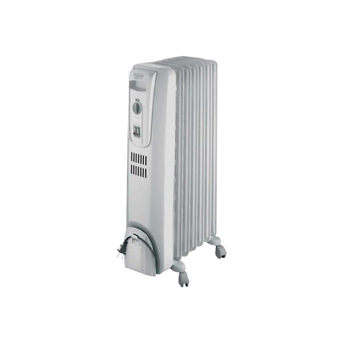 Delonghi Oil-Filled Radiator Heater, Light Gray, 1500 W, 7 Fin - TRH0715