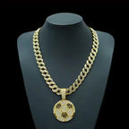 13mm Football Pendant Necklace With 20in Cuban Link Chain And CZ