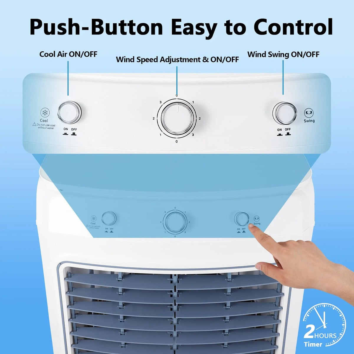 Garvee Evaporative Air Cooler 4100 CFM, 15.8 Gallons, 4 Ice Packs