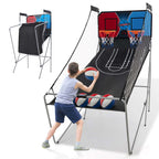 Costway Dual Shot Basketball Arcade Game, Blue, 8 Game Modes, 81in x 43in x 81in