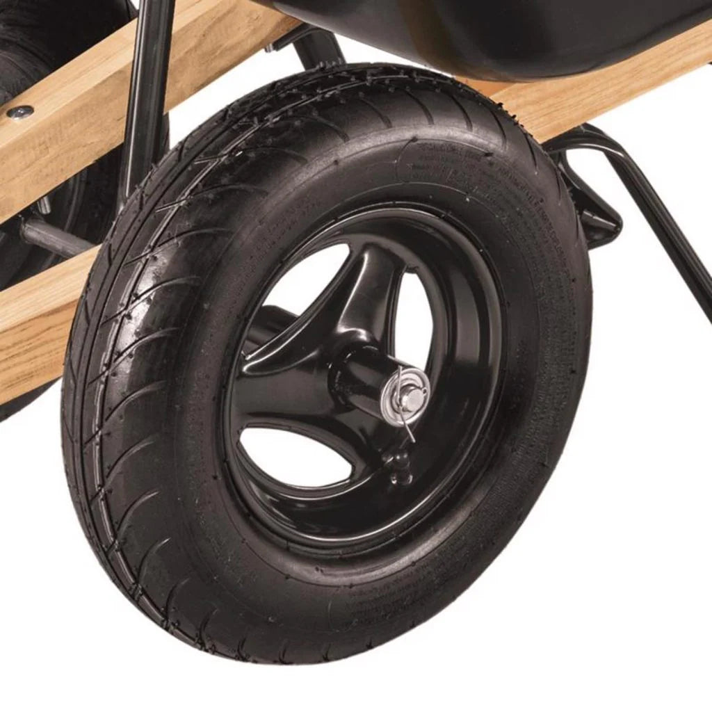 Ace Poly Wheelbarrow 10 Cubic Foot, Black, Dual 16 Inch Pneumatic Tires