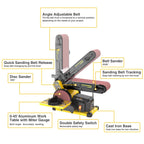 Woodskil Belt And Disc Sander, 4 x 36 in Belt, 6 in Disc, 4.3A