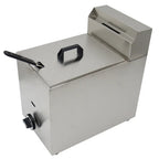 INTSUPERMAI Commercial Single-Tank Gas Deep Fryer, 6L, Stainless Steel