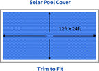 BigXwell 16-Mil Blue Rectangular Solar Pool Cover, 12 x 24 Foot - 1600 Series