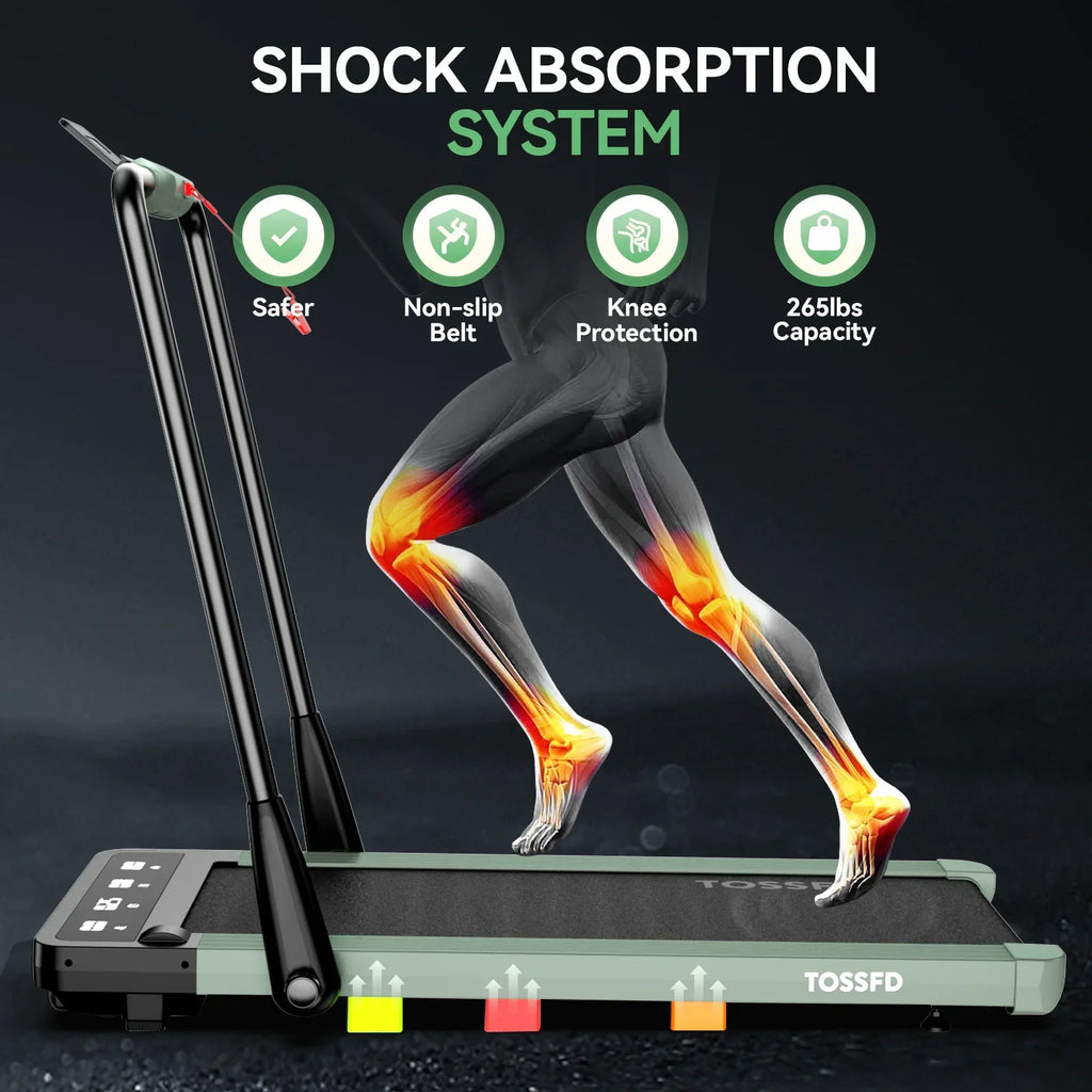 Pooboo 2in1 Folding Under Desk Treadmill, 2.5HP Bluetooth, 265 lbs