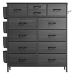 12-Drawer Fabric Dresser With Wood Top And Metal Frame