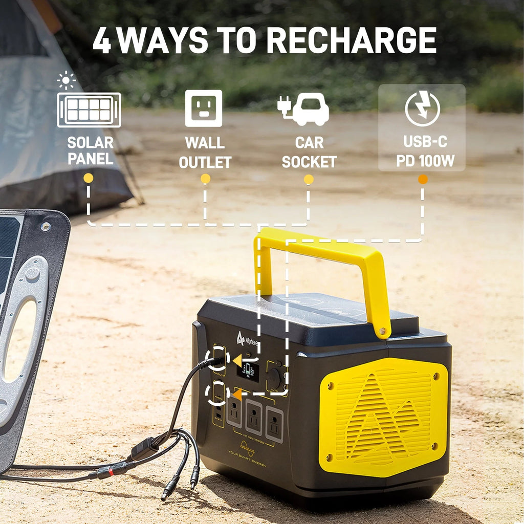 AlphaESS Portable Power Station 1036Wh, 1000W AC Output, 2000W Peak - AP1000