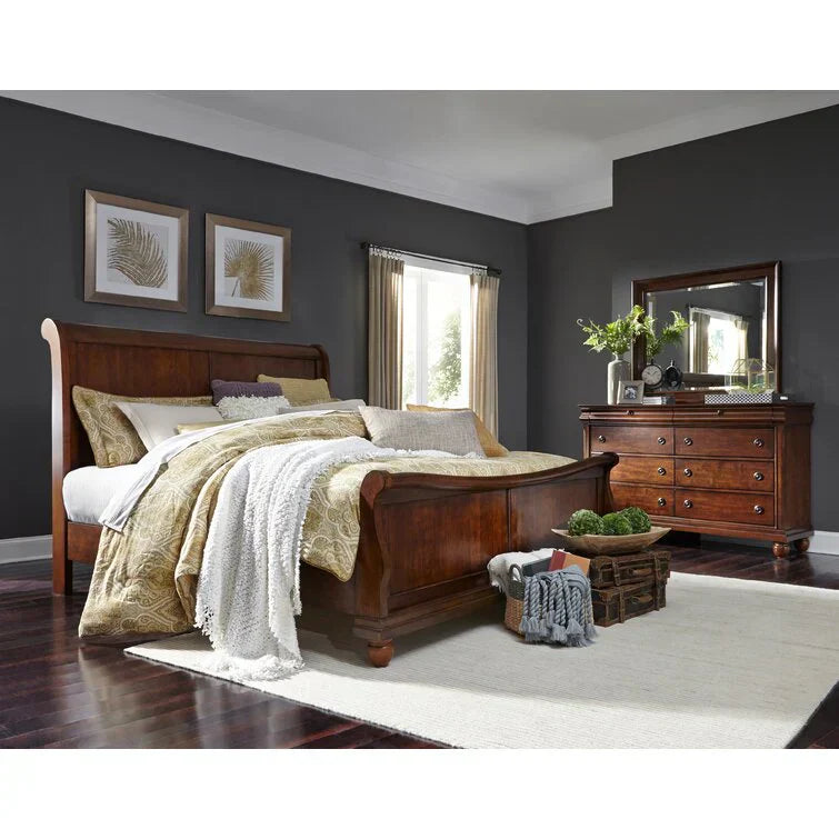 8 Drawer 64in W Double Dresser With Mirror - 80in H x 18in D