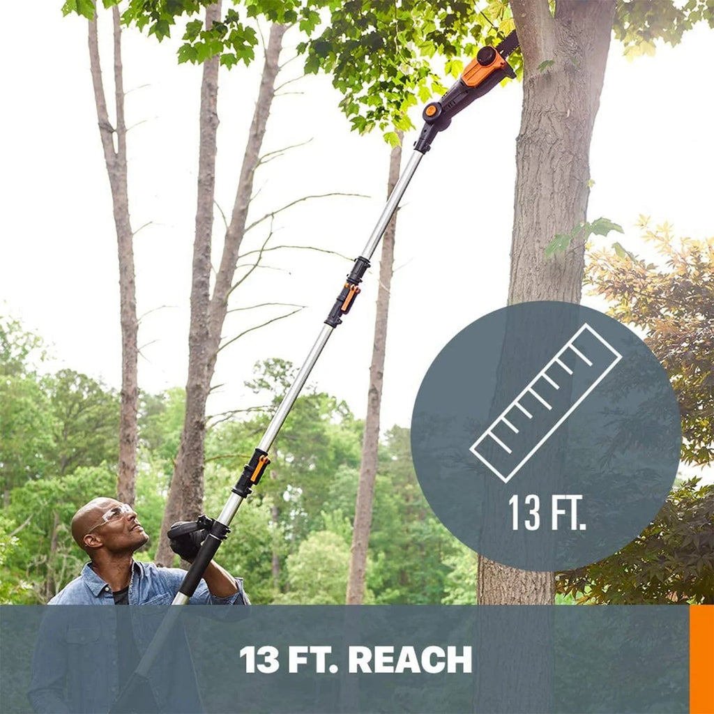 WORX 2-in-1 Cordless 8 Inch Pole Saw, Black And Orange - WG349