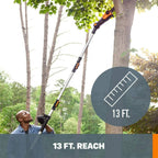 WORX 2-in-1 Cordless 8 Inch Pole Saw, Black And Orange - WG349