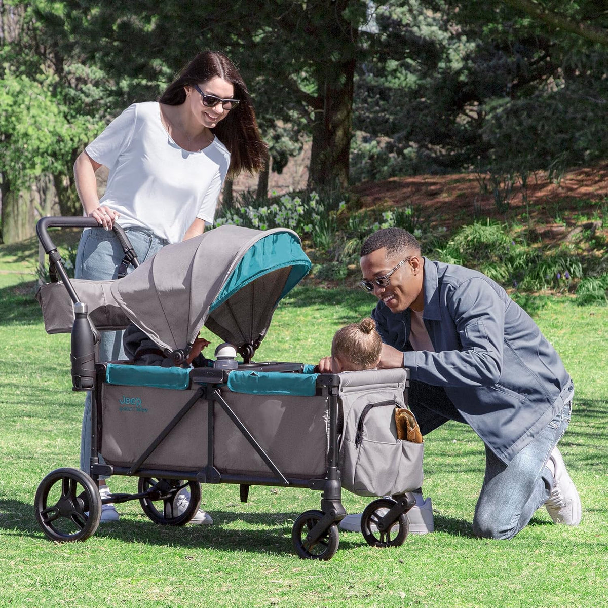 Jeep Sport All-Terrain Stroller Wagon With Canopy And Parent Organizer