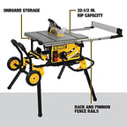 10 in 15A Table Saw With Rolling Stand - 32-1/2 in Rip Capacity Portable Jobsite Saw