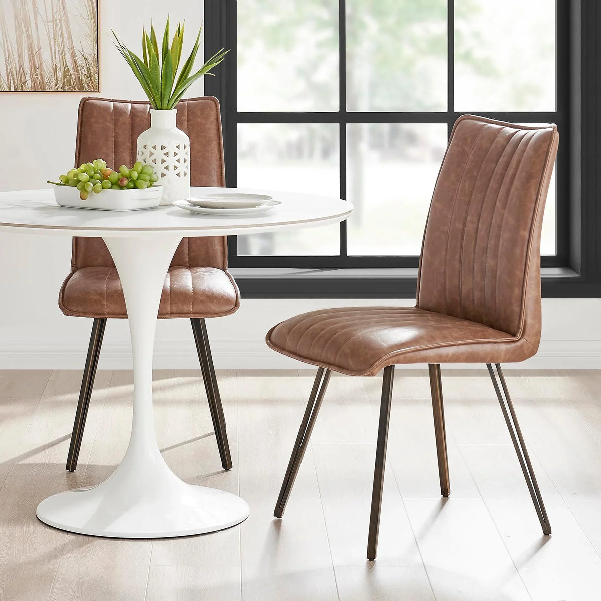 Reino PU Dining Side Chairs, Set Of 2