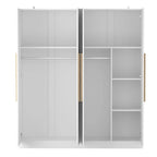 FUFU&GAGA Freestanding Solid Wood Wardrobe Closet With Storage Shelves