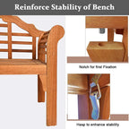 4 FT Folding Outdoor Eucalyptus Wood Bench, Natural, 2-Person - 49 in x 21 in x 38 in