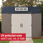 Rubbermaid Resin Outdoor Storage Shed With Floor, 7x7 ft, Gray