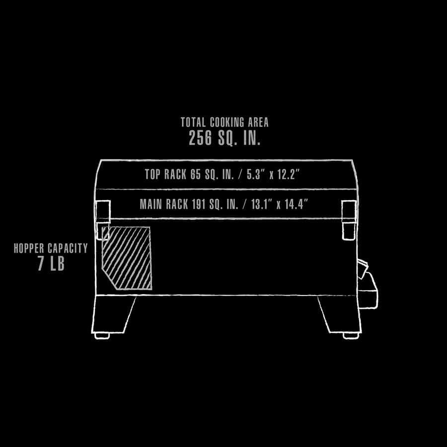 Pit Boss Table Top Wood Pellet Grill, Black, 7 lb Hopper, 24.8 in L x 18.7 in W x 14.2 in H - PB150PPG 11091