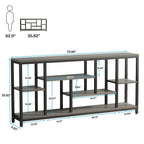 3-Tier Console Sofa Table With Storage, 70.9 Inch