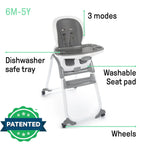 Ingenuity SmartClean Trio Elite 3-in-1 Convertible High Chair, Toddler Chair, And Booster Seat - Slate