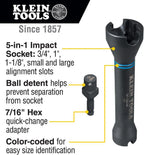 Klein Tools Single-Ended Impact Socket, 3/4-Inch, 1-Inch And 1-1/8-Inch - NRHD3