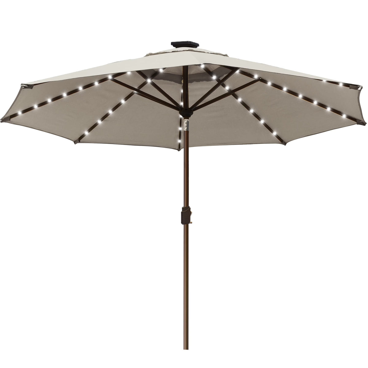 EliteShade 9ft Market Patio Umbrella With 80 LED Lights, Ruby