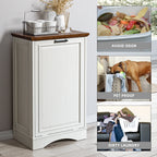 HARIPUL Single Tilt-Out Trash Cabinet For 13 Gallon Waste Bin, White
