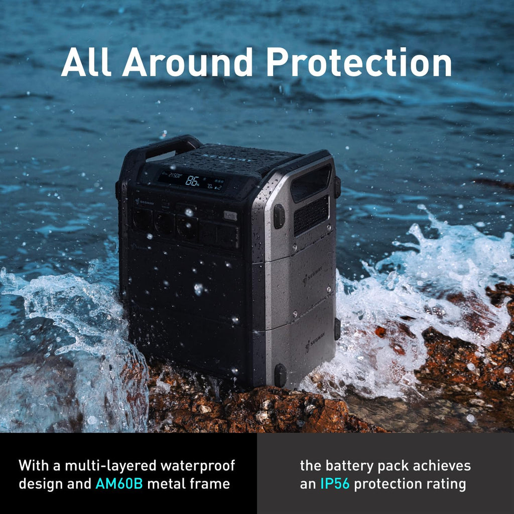 Segway Portable Power Station 2048Wh LiFePO4 Battery, 2200W, 3 AC Outlets - Cube 2000