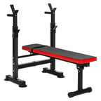 Fitvids Adjustable Olympic Workout Bench With Squat Rack And 100-Pound Barbell Weight Set - LX400