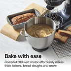 Hamilton Beach 4 Quart 7-Speed Tilt-Head Stand Mixer With Dough Hook, Whisk And Flat Beater - Black