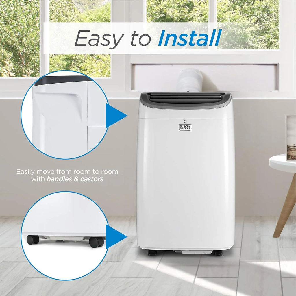 BLACK+DECKER Portable Air Conditioner 10,000 BTU for Rooms up to 450 Sq. Ft., White