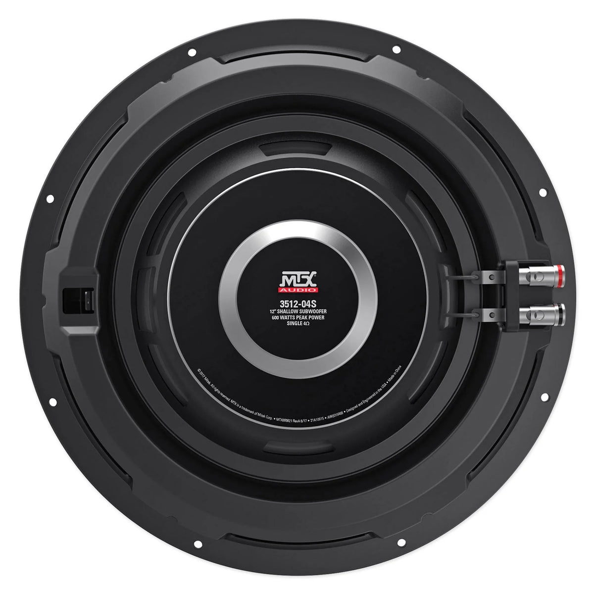 MTX Dual 3512-04S 12 in 1200W Shallow Car Subwoofers With Rockville Sealed Enclosure