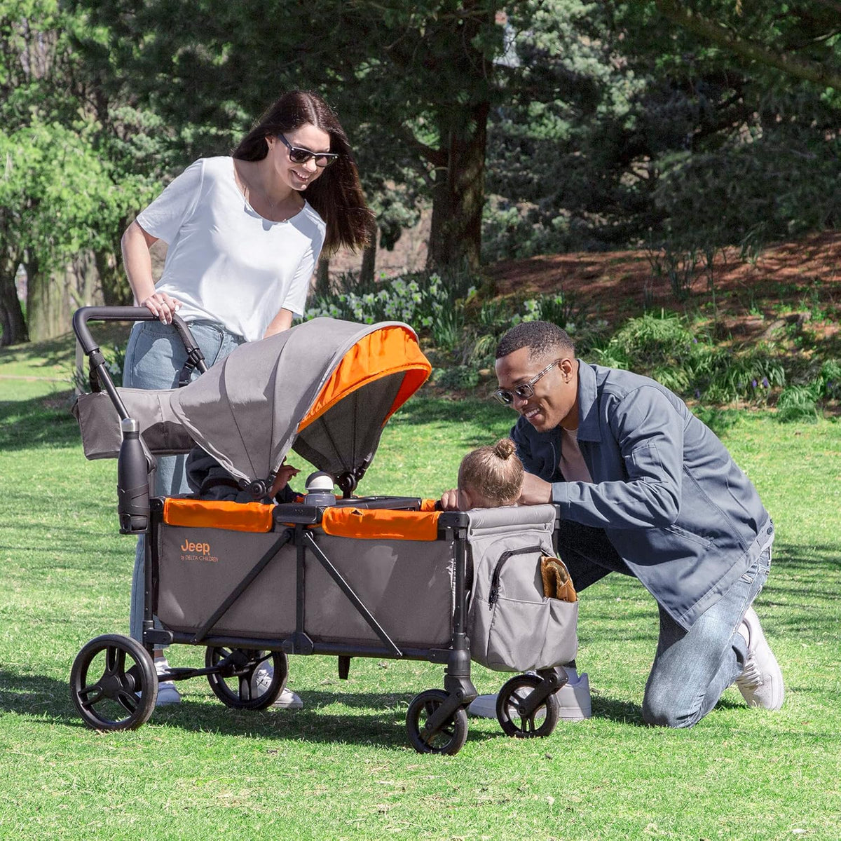 Jeep Sport All-Terrain Stroller Wagon With Canopy And Parent Organizer