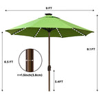 EliteShade 9ft Market Patio Umbrella With 80 LED Lights, Ruby