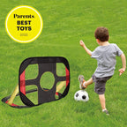 2-In-1 Kids Pop-Up Football Soccer Goal Net, 40in x 28in x 28in, Black - With Portable Bag