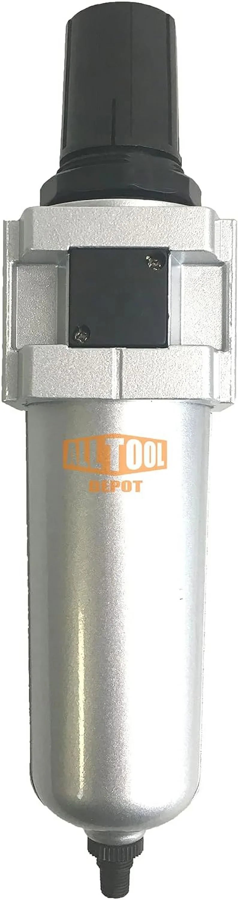 Compressed Air Inline Filter Regulator Combo, Metal Bowl, 5 Micron, 7 To 175 PSI, Auto Drain