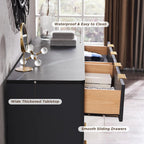 OKD 6-Drawer Dresser With Faux Marble Top, Natural Oak, 16in D x 54in W x 32in H