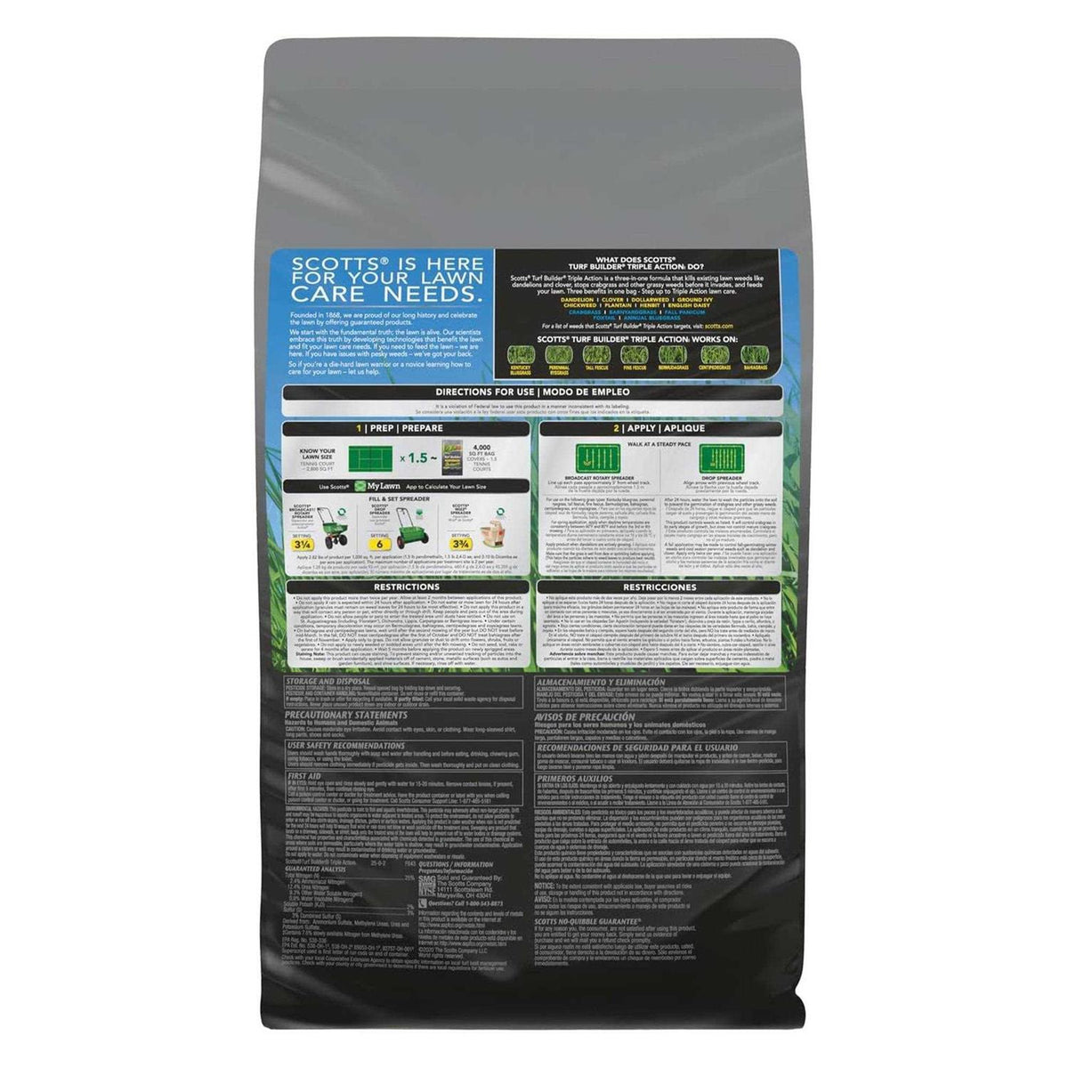 Scotts Turf Builder Triple Action Weed Destroyer And Lawn Fertilizer