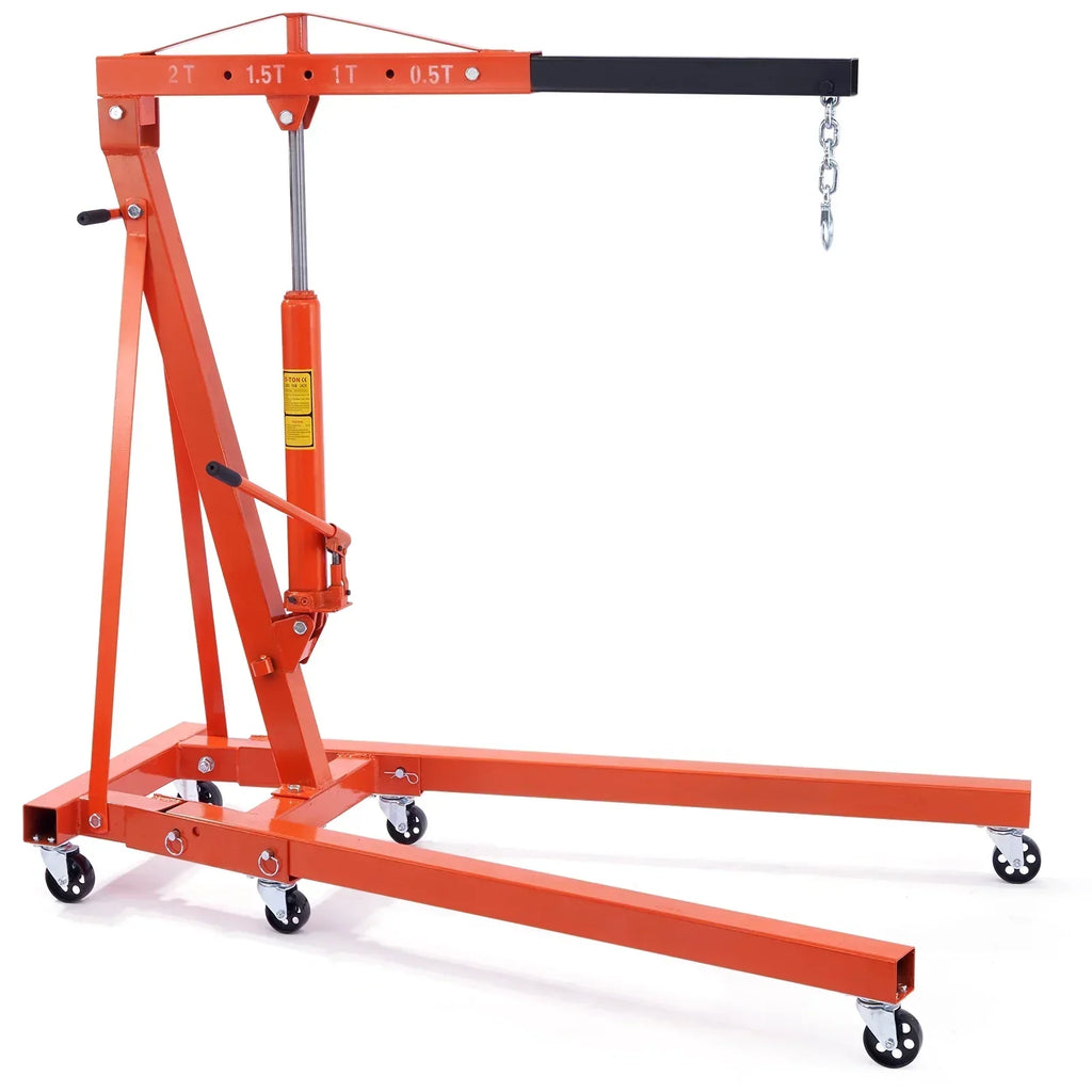2T Folding Engine Hoist With Leveler, 4400 lbs Capacity